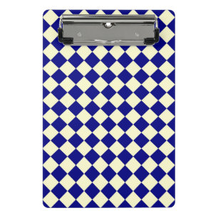 Blau Gelb Karo Diamantmuster Mini Klemmbrett