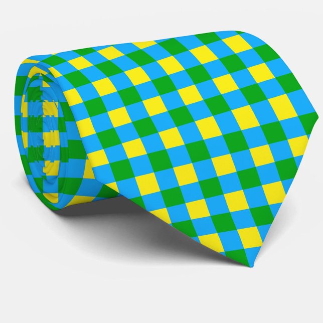 Blau-Gelb-Karo Kariertes Muster Krawatte (Von Creator hochgeladen)