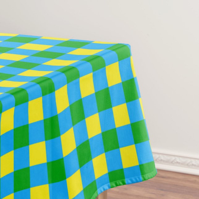 Blau-Gelb-Karo Kariertes Muster Tischdecke (Von Creator hochgeladen)