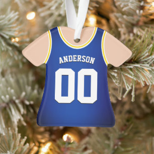 Blau & Gelb Mannschaftsfarben Basketball Tank Orna Ornament