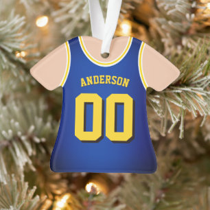 Blau & Gelb Mannschaftsfarben Basketball Tank Orna Ornament