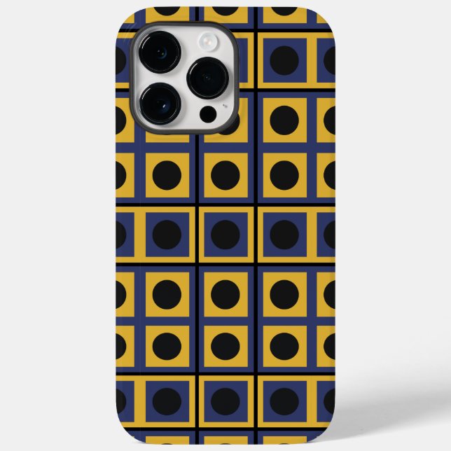 Blau-Gelb-Schwarz-Quadrat Circle Geometric Case-Mate iPhone Hülle (Rückseite)