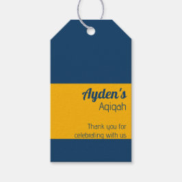 Blau Gelb Solid Color Schlicht, Aqiqah Baby Dusche Geschenkanhänger