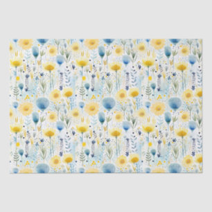 Blau-Gelb und blau-botanisch Seidenpapier