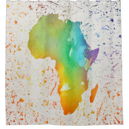 Blau, Gelb und Grün: Afrika Duschvorhang