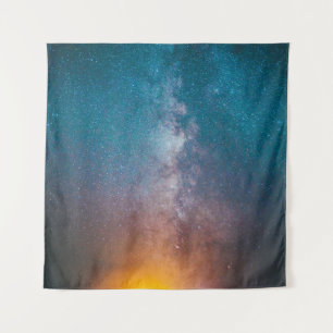 BLAU, GELB UND LILA STARRY SKY WÄHREND DER NACHHEI WANDTEPPICH