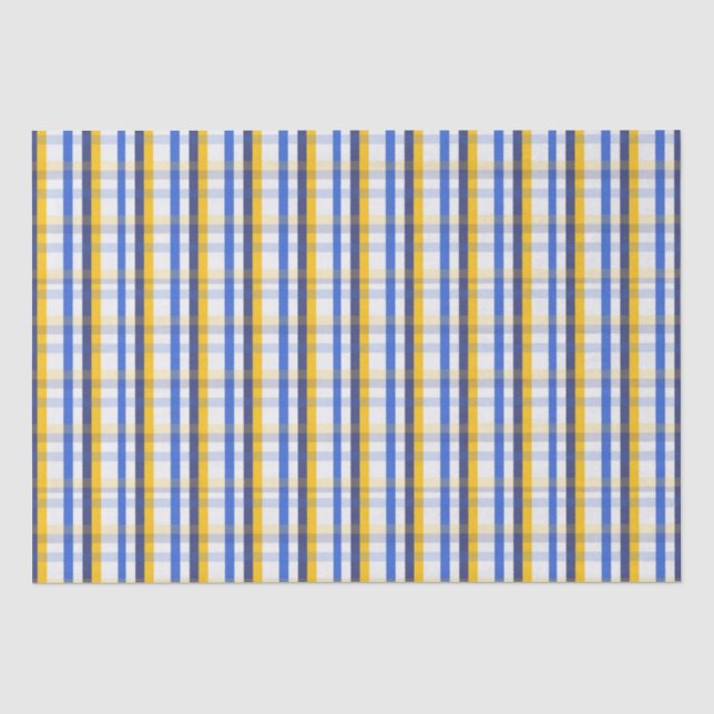 Blau, Gelb und Weiß Seidenpapier (Vorderseite)