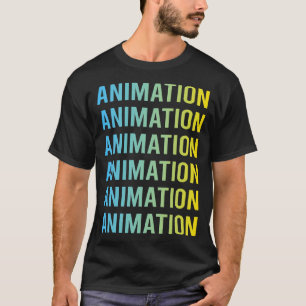 Blau Gelbe Animation T-Shirt