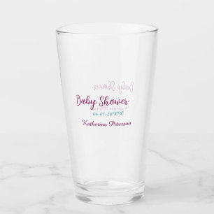 Blau gelbe Babyshower Name Datum Tier Ohr süß Glas