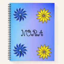 Blau-gelbe Floral-Personalisierung
