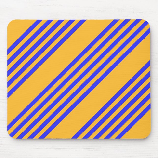 Blau-gelbe Fünf-Streifen-Muster Mousepad (Vorne)