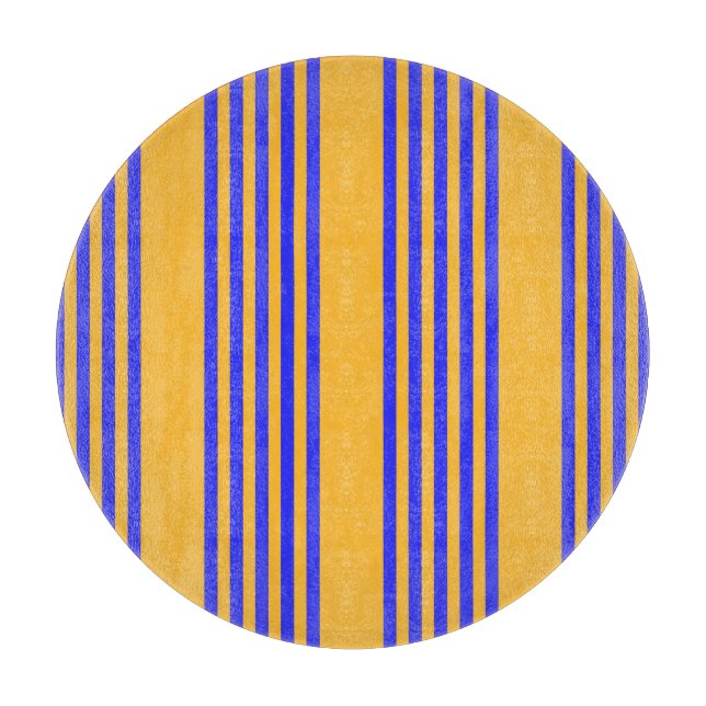 Blau-gelbe Fünf-Streifen-Muster Schneidebrett (Vorderseite)