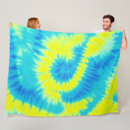 Blau-Gelbe Gefärbte Krawatte Fleecedecke