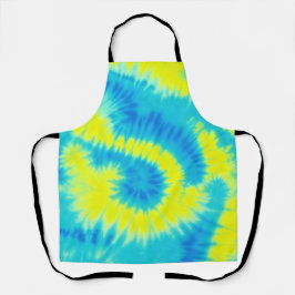 Blau-Gelbe Gefärbte Krawatte Schürze