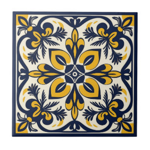 Blau-gelbe mexikanische Tile - #3 Fliese