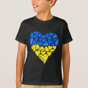 Blau Gelber Friedens Taube Herz Ukraine Hoffnung L T-Shirt