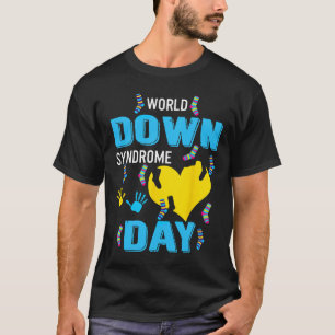 Blau Gelbes Herz 21 Weltweiter Tag des Down-Syndro T-Shirt
