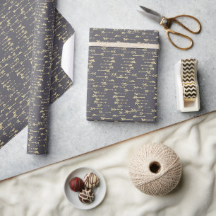 blau-gelbes minimalistisches Boho-Pfeilmuster Geschenkpapier
