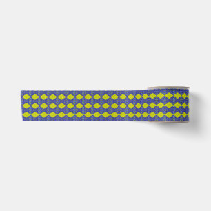 blau-gelbes Musterdesign Satinband