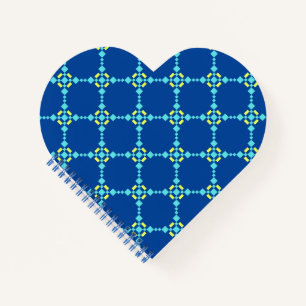 Blau-gelbes pixeliges Muster Notizbuch