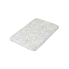 Blau Gelbes Wildblumenmuster Badematte