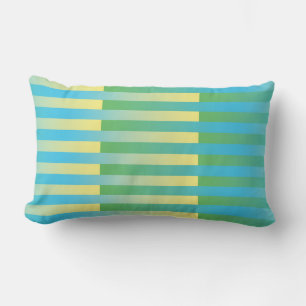 Blau-Gelbgrün gestreiftes Muster Lendenkissen
