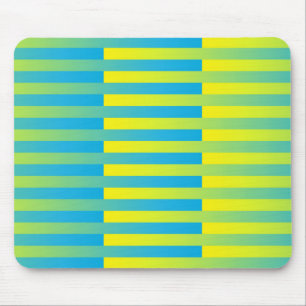 Blau-Gelbgrün gestreiftes Muster Mousepad