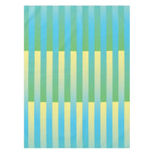 Blau-Gelbgrün gestreiftes Muster Tischdecke