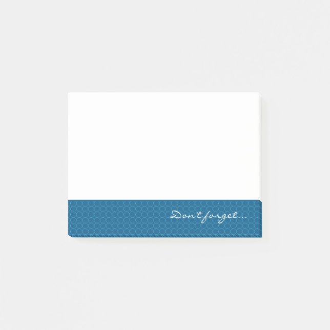 Blau gemustert Nicht vergessen Post-it Klebezettel (Vorderseite)