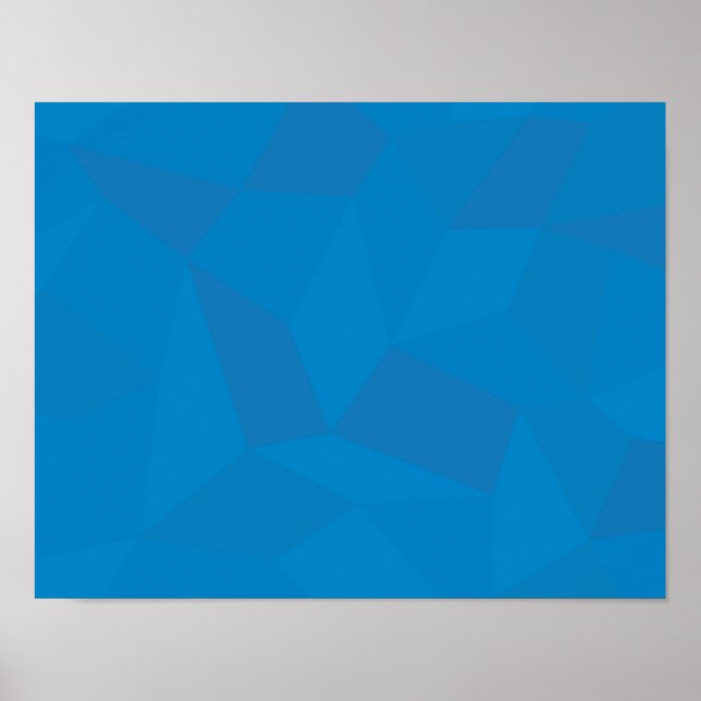 Blau, geometrisch, cool, einzigartig, trendig poster (Vorne)