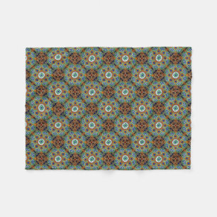 Blau geometrisch und braun Fleece Blanket