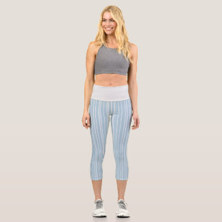 Blau gestreift capri leggings