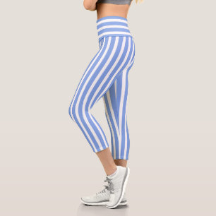 blau gestreift capri leggings