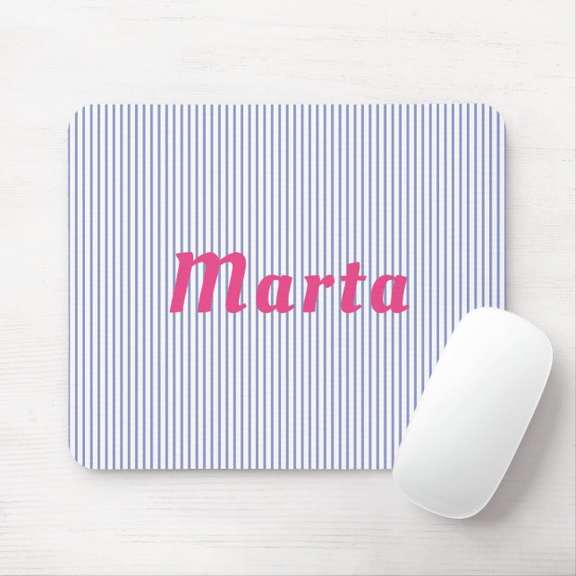 blau gestreift mit rosa Mousepad (Mit Mouse)