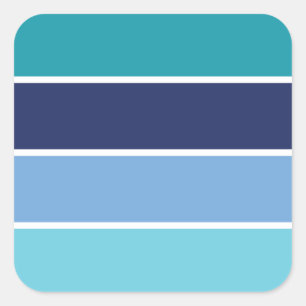 blau gestreift quadratischer aufkleber