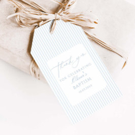 Blau gestreift Taufe Dankeschön Geschenkanhänger