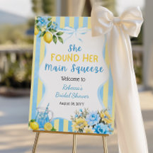 Blau gestreifte Floral Main Squeeze Hochzeitsdusch