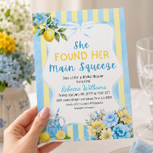 Blau gestreifte Floral Main Squeeze Hochzeitsdusch