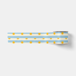 Blau gestreifte Gold-Sonnenstrahl-Schleife - L Satinband