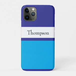 Blau gestreifter Nachname Name Custom Case-Mate iPhone Hülle