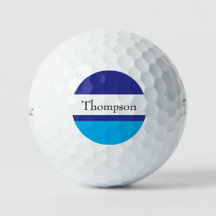 Blau gestreifter Nachname Name Custom  Golfball
