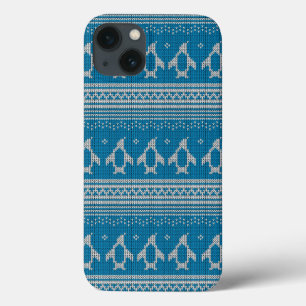 Blau gestrickter Hintergrund iPhone 13 Hülle