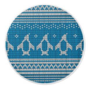 Blau gestrickter Hintergrund Keramikknauf