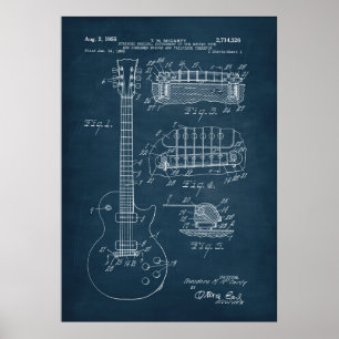 Blau   Gitarrenpatent Poster