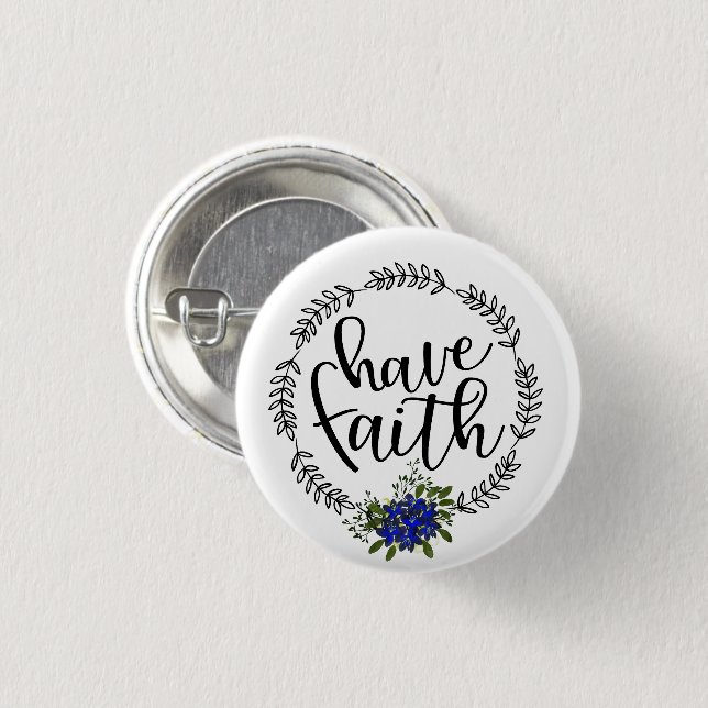 Blau | Glauben haben Button (Vorne & Hinten)