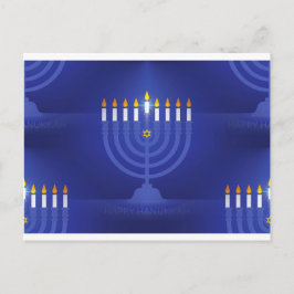 Blau glücklich hanukkah feiertagspostkarte