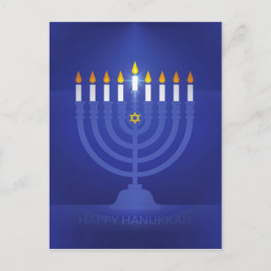 Blau glücklich hanukkah feiertagspostkarte