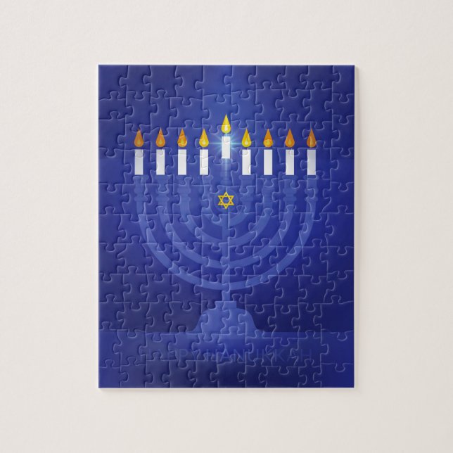 Blau glücklich hanukkah puzzle (Vertikal)