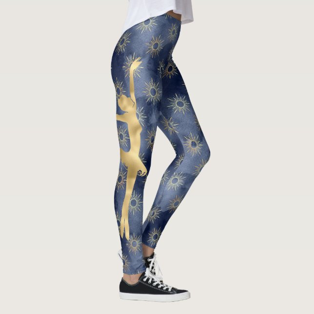 Blau, Gold, Ballerina und Sonnenschein Leggings (Rechts)