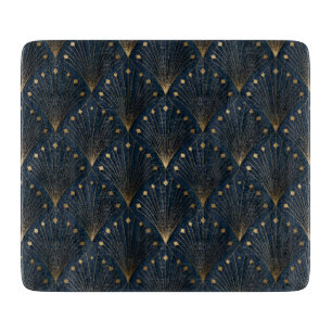 Blau-Gold-Dekorationsmuster Schneidebrett